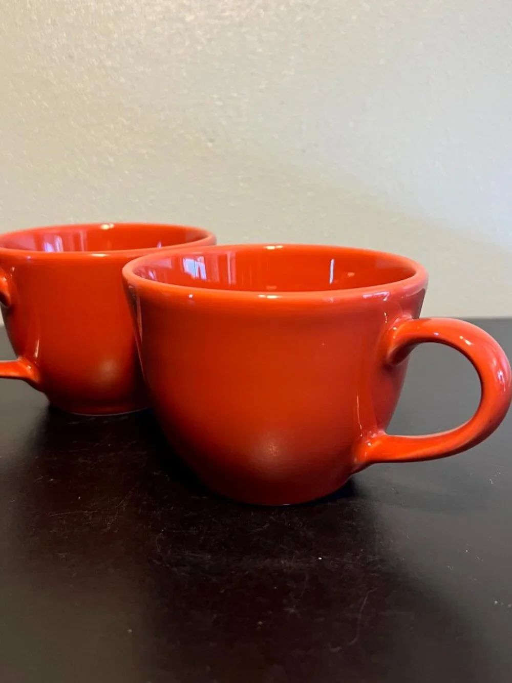 Vtg Williams Sonoma Belvedere Red Stoneware Coffee Mugs Cups Set of 2 Portugal